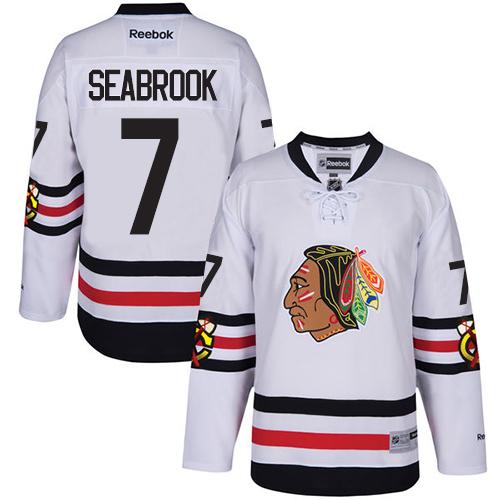 Blackhawks #7 Brent Seabrook White Winter Classic Stitched NHL Jersey